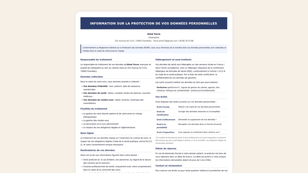 Affiche RGPD pour votre salle d’attente