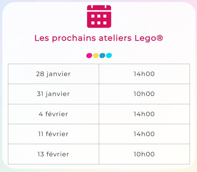 Planning atelier Lego®