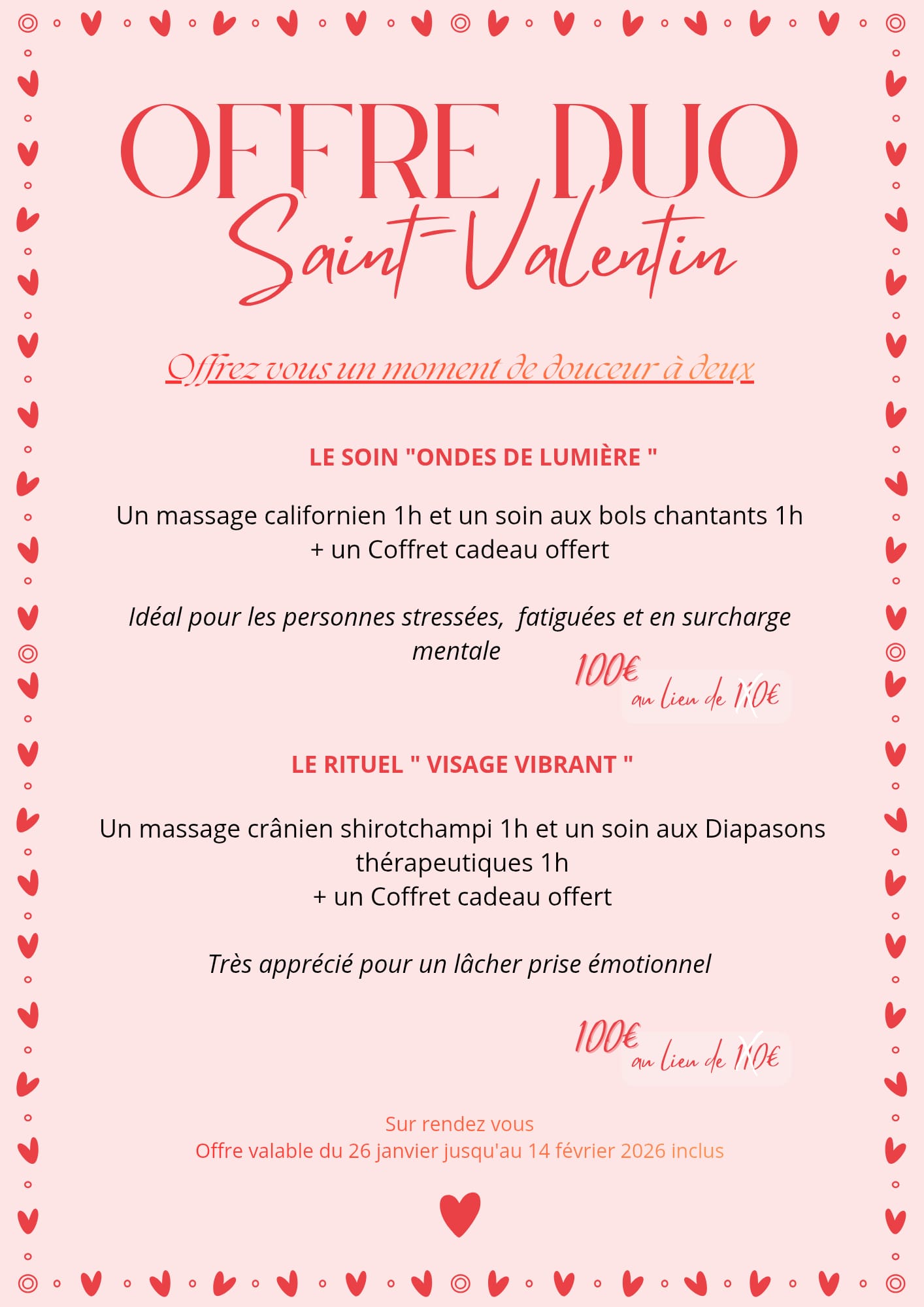 OFFREZ VOUS UN MOMENT DE DOUCEUR à DEUX