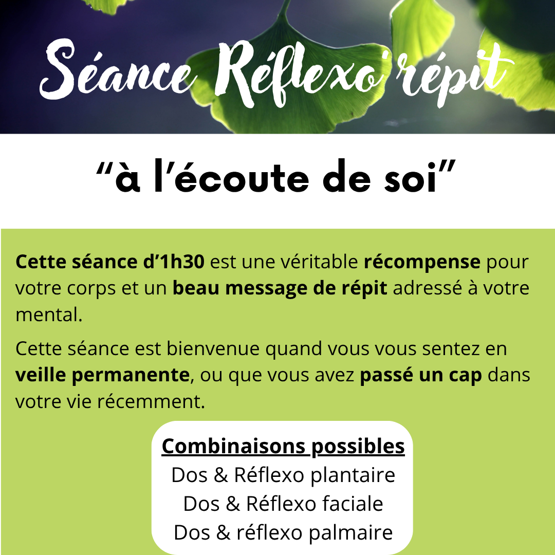 Réflexo'répit - A l'écoute de soi - 2 massages 1h30
