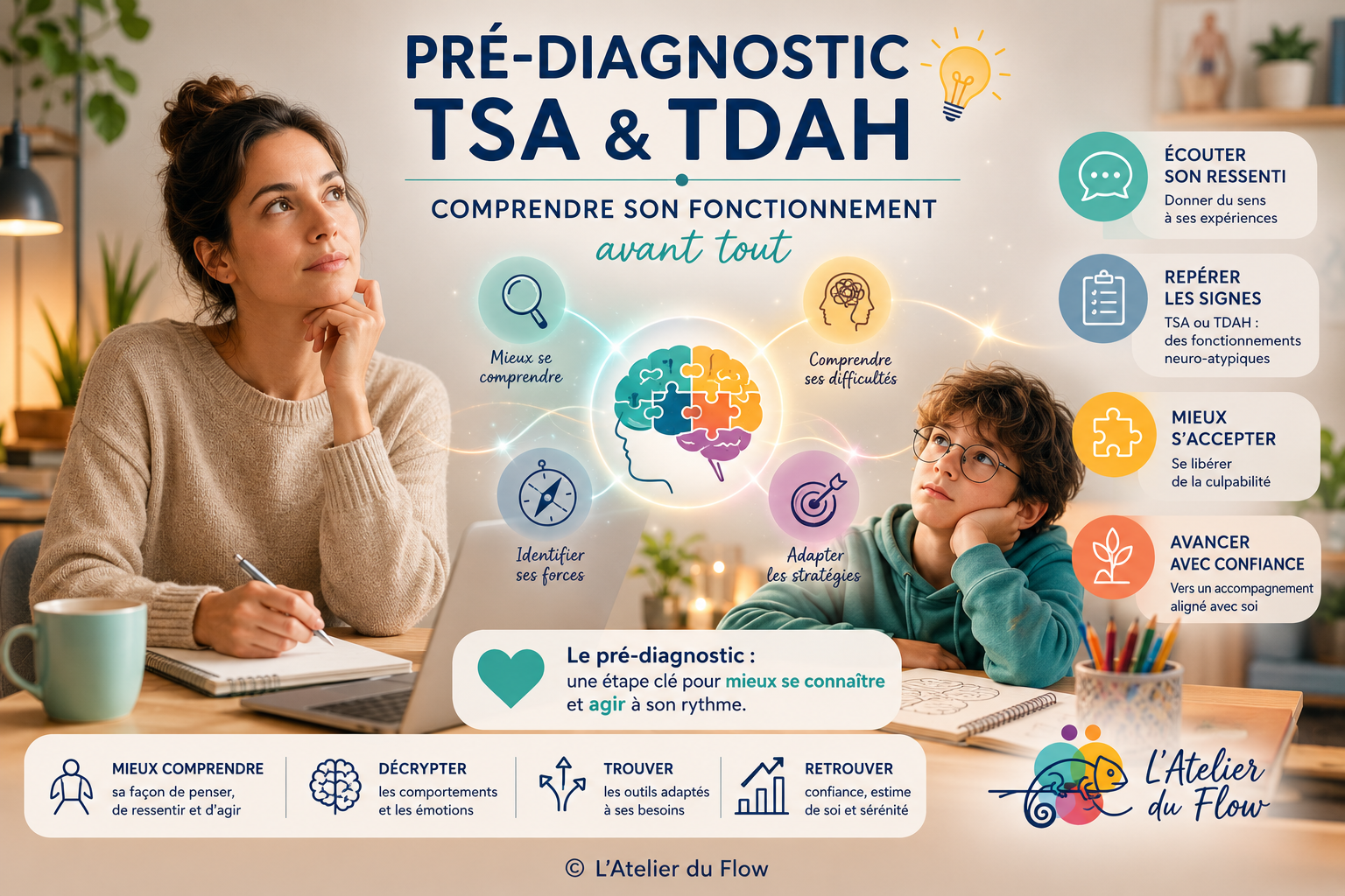 Pré-diagnostic du TSA et du TDAH : comprendre son fonctionnement avant tout